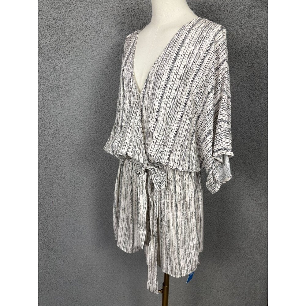 Cupshe Women's Striped Romper Belted V-Neck Sleeves Multicolor Size Large NWT's - Picture 4 of 8